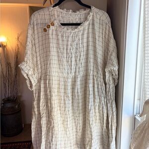 Urban Outfitters Cream Grid Tunic